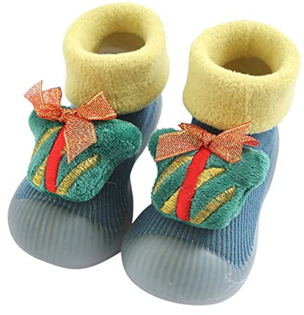 Noël Bébé Bébé Garçons Filles Premières Chaussures,Chausson Piscine Bottines Enfants Fille Bottes Hiver Enfant Fille Chaussette Bebe Naissance 0-3 Mois Sandales+Garçon Chausso(Vert,19)