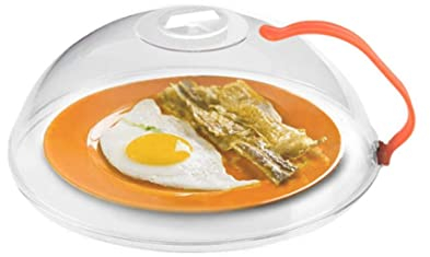 Couvercle pour micro-ondes avec poignée, couvercle en de 10 pouces pour micro-ondes, protège-assiette anti-éclaboussures pour micro-ondes avec évents pour garder le four à micro-ondes propre