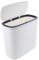 Alipis Small Trash Can, 2.6 Gallon Waste Bin with Press Top Lid, Slim Garbage Can Plastic Wastebasket for Bathroom, Kitchen, Bedroom, Home, Office, Laundry (White, 10L)