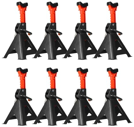 Gimisgu Unterstellbock 3T Tragfähigkeit Unterstellbock Höhenverstellbar 285-430mm Unterstellbock kfz mit Sicherung Stützböcke Auto Böcke für PKW Caravan Wohnmobilen 4 Paar