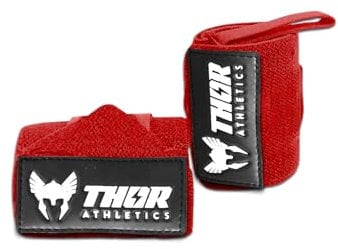 Thor Athletics Handgelenk Bandagen [Wrist Wraps] 60cm – Handgelenkbandage für Fitness, Bodybuilding, Kraftsport, Powerlifting, Crossfit, Kreuzheben & Gewichtheben (Extra Stark, Rot)