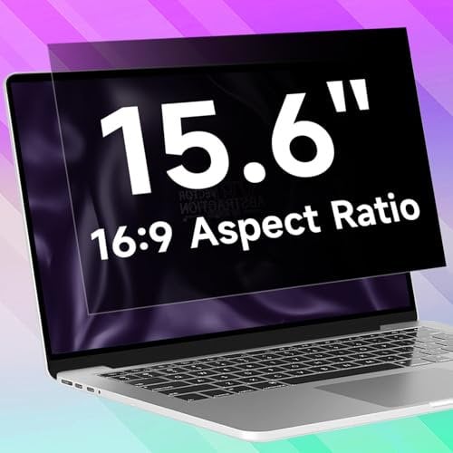 ANTOGOO V Filtre de confidentialité pour ordinateur portable 15,6 1920 x 1080 - Anti-reflet de la lumière bleue et anti-rayures - Pour ordinateur portable de 15,6 avec rapport d'aspect 16:9