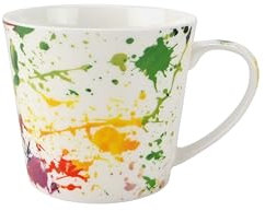 Jamseon & Tailor Brillantporzellan Teekanne 1,2 l mit ergonomischer Daumenablage (Tasse Farbkleckse)