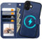 OCASE for iPhone 16 Plus Case, Detachable 2 in 1 PU Leather Wallet Case with RFID Blocking, Wireless Charging, Card Holders, Kickstand, Shockproof Removable Phone Cover, Blue