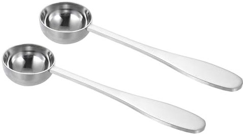 sourcing map 2 Pcs 7.5 ml Teaspoon Scoop, Stainless Steel Measuring Spoon for Loose Leaf Tea, Silver