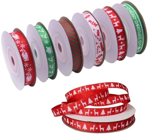 Geschenkband,Geschenkband Weihnachten,Geschenkverpackungs Schleifenband,Dekoration Präsent Geschenkbands Schleifenband,Dekoband Weihnachtsband Ripsband