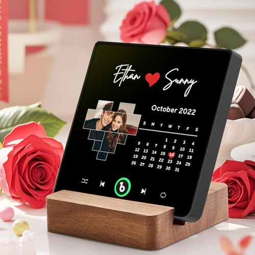 Personalisierter Spotify Fotomagnet Kühlschrankmagnet mit Musik Foto Album Magnet Selbst Gestalten Personalisierte Geschenke für Frauen Männer Freundin Mädchen Geburtstag Weihnachten Valentinstag