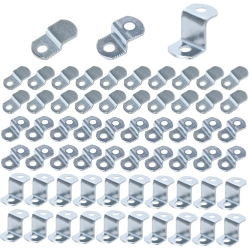 60 Stück Offset-Clips auf Leinwand zum Einrahmen von Bildern mit Schrauben, Spiegel-Clips-Set (je 20 Stück von 0,3 cm, 1/4 Zoll, 1/2 Zoll)
