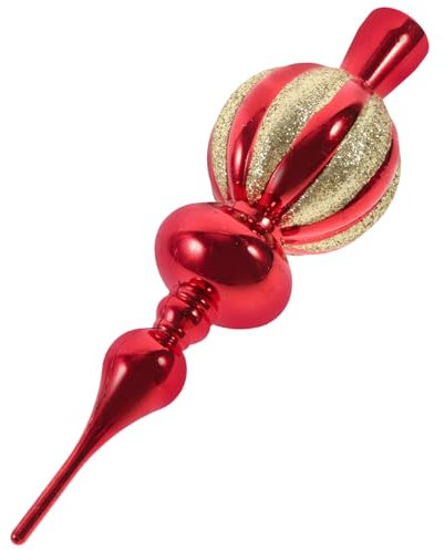 HOLIDYOYO Elegante Puntale Per Albero Di Natale A Forma Di Angelo Rosso Decorazione Per Albero Di Natale