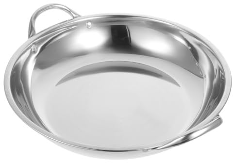 SUPVOX Piastra in Acciaio Inossidabile Padella Inossidabile Manico Della Pentola Per Padella Griglia Padella a Induzione Bistecchiera Per Forno Pentole Da Cucina Mescolata Caldo Silver