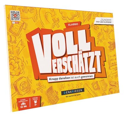 DENKRIESEN - VOLL VERSCHÄTZT! Classic Edition | DIN A4 Spielblock | Ab 12 Jahren | Schätzspiel | Familienspiel | Partyspiel | Ohne Internet | Antworten mit auf dem Block