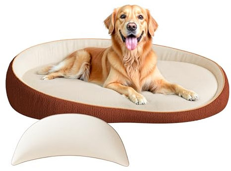 LELEFIDO XXL Orthopädisches Hundebett mit Kissen – Komfortables Hundesofa aus Memory Foam, Abnehmbarer & waschbarer Bezug – Hundebett für große Hunde, langlebig & gemütlich