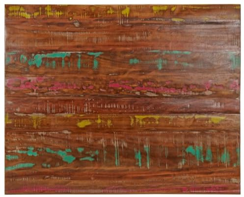 Natulvd Rustikale Tischplatte, 100 x 80 cm, 25 mm dickes Altholz, Schreibtischplatte, Ersatzplatte für Heimwerker, Büro, Esszimmer, Wohnzimmer