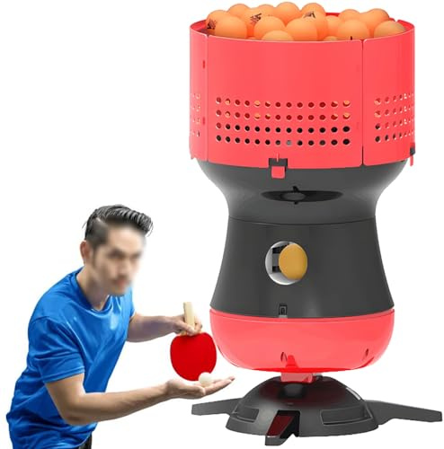 vnmudzeo Table Tennis Serving Machine,Speed & Frequency Adjustable,Rapid-Fire Ping Pong Robot,with 90 Ball Large Removable Ball Tank,for Fast-Paced Drills Main