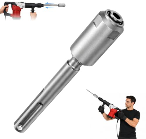 Adattatore SDS Max su SDS Plus per martelli da trapano, adattatore per l'uso di, trapano per calcestruzzo o scalpello, adattatore SDS Max SDS Plus per mandrino per trapano (argento)
