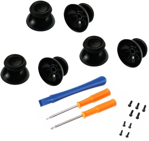 6 Stück Analog Sticks für PS5 Controller Original Ersatzteile, 3D Joystick Thumbsticks Aufsätze Set mit Reparatur Werkzeug, rutschfest Ersatzkappen Zubehör Kit gegen Drift