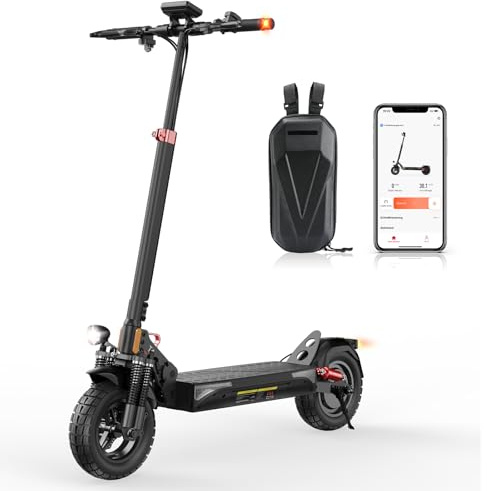 E Scooter mit Straßenzulassung, 70 km Reichweite & 500W Motor, Elektroroller mit 12.5Ah Akku, Blinker & App, 10 Zoll Luftreifen & Dualfederung, ABE-zertifizierter Elektroscooter für Erwachsene