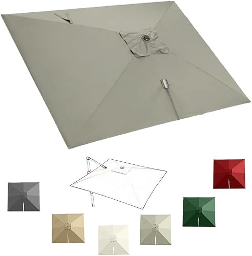 Toile De Rechange pour Parasols Déportés De 2,4/3/4 M - Housse Carrée pour Parasol De Terrasse - Tissu Résistant à La Décoloration avec 8 Baleines pour Une Sand 2.5x2.5m (8x8ft)