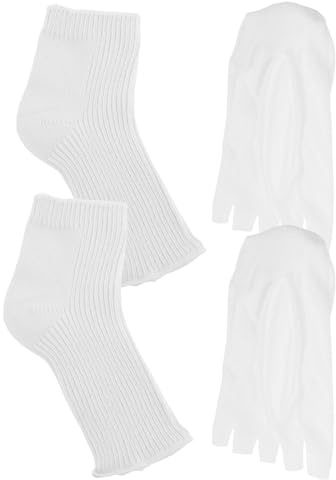 Uv-blockierende Pediküre-socken für Gel-nagellampen, 4 Stück Weiß | Antibräunung, Schneller Einstieg, Bequemes Tragen, für Salon und Zuhause, Unsichtbar und Flacher Rand