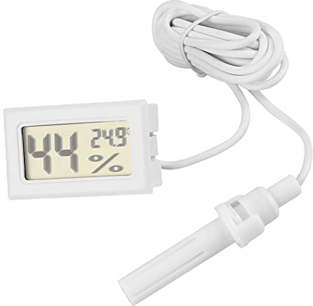 Phefop Termoigrometro per Incubatrice, Misuratore di umidità Digitale LCD con Sonda Esterna, da 14 a 158 Fahrenheit e da 10 a 99% di umidità Relativa, per Allevatrice per Terrari in Serra per Rettili