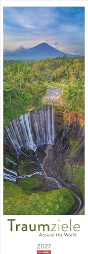 Traumziele Kalender 2027 - Around the World: Around the World. Großer Wandkalender im Hochformat 34 x 98 cm. 12 Sehnsuchtsorte rund um den Globus. ... mit atemberaubender Landschaftsfotografie