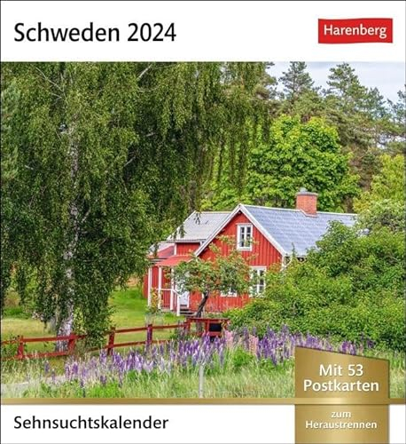 Schweden Sehnsuchtskalender 2024. Reise-Kalender zum Aufstellen oder Aufhängen für Urlaubsstimmung auf dem Schreibtisch. Postkarten-Fotokalender: 53 ... Postkarten (Sehnsuchtskalender von Harenberg)