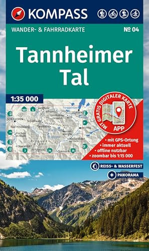 KOMPASS Wanderkarte 04 Tannheimer Tal 1:35.000: Wander- und Fahrradkarte in einem - inklusive Offline-Verwendung in der KOMPASS-App. Wander-& Radwege. Skitouren. Langlaufen.