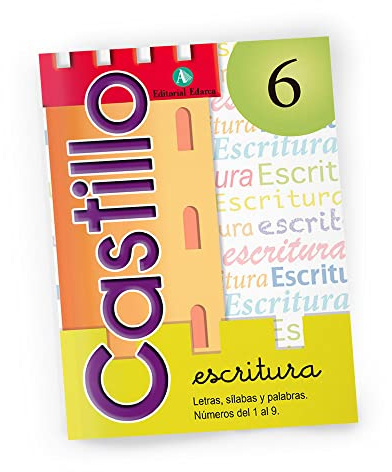 Castillo escritura nº6. Letras, sílabas y palabras. Números 1 al 9.
