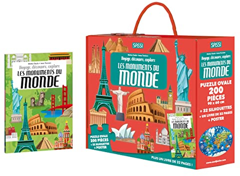Les monuments du monde. Voyage, decouvre, explore. Con puzzle: Avec un puzzle ovale de 200 pièces, 32 silhouettes, 1 livre et 1 poster (Science)