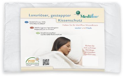Mediflow Gesteppter Kissenschutz: Schutz mit Reißverschluss vor Staub und Allergenen, fügt eine Schicht von Luxus und Komfort hinzu (40 x 80 cm)