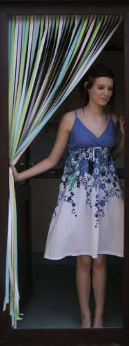 Heavy Duty Bug Blind/Fly Blind-90cm wide-PASTEL MULTI COLOURED-Complete With Screw In Fitting Hooks For Wooden Door frames