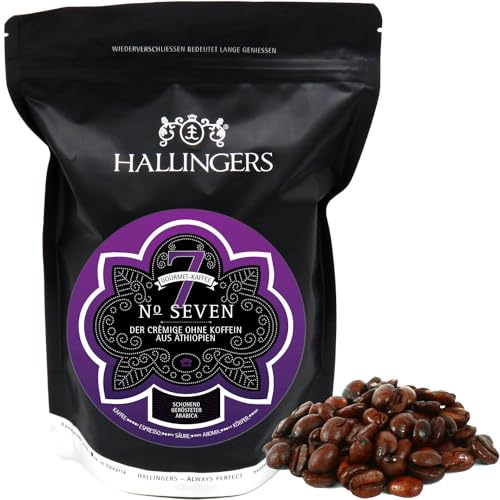 Hallingers Genuss Manufaktur Koffeinfreier Kaffee Geschenk - schonend langzeitgeröstet bei niederen Temperaturen & ohne Koffein No. Seven aus Äthiopien, Geschenkidee für Frauen Männer