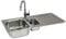 Fregadero de Cocina 1 Seno+Escurridor Sobre Encimera en Acero Inoxidable 105x50cm con Grifo Rainbow+Kit para Drenaje y Fontanería GRATIS Lavaplatos Pila Cocina 1 Seno+ Escurridor para Lavar Platos