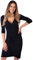 KRISP 3/4 Sleeve Cross Over Jersey Midi Dress (6174-BLK-10)