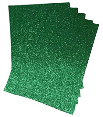 Syntego A4 Glitzerpapier, glitzernd, weich, fusselfrei, dick, 150 g/m²/40 lb, 10 Blatt (grün)