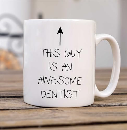 60 Second Makeover Limited This Guy is an Awesome Dentist Mug Mens Fathers Day Dad Present Birthday Christmas