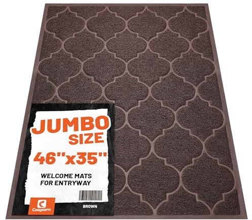 Cosyearn Doormat, Welcome Mat, 46x35 Inches, Brown