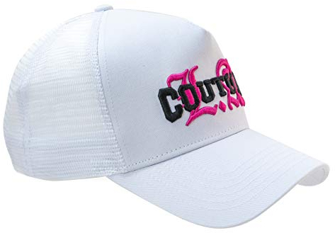 Luxus Trucker Cap Herren Caps Damen 'L.A. Couture' Weiß Bekannt aus GQ Mesh Baseball Snapback einstellbar LA Los Angeles US Style Einheitsgröße USA Patch Outdoor mit Netz edel OneSize