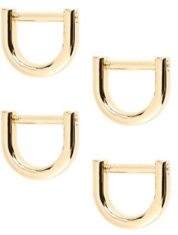 Artibetter Anelli Per Zaino D-ring a vite in ferro di cavallo a forma di u anello a D in pelle fai da te borsa portachiavi accessori portachiavi per cinturino 4 pezzi (oro) Ganci Per Borse