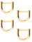4 StüCk D-Ringe Schraube in SchäKel U Form D-Ringe FüR Taschen, Abnehmbare Schraube, Halbrund, Zinklegierung, 2.8cm, Gold