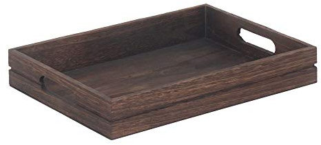Red Hamper WB059 Dark Wooden Tray, Wicker