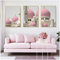 Triptyque Rose Palais Eglise Paysage Toile Peinture Art Affiche Maison Salon Architecture Architecture Décoration Murale-40x60cm No Frame