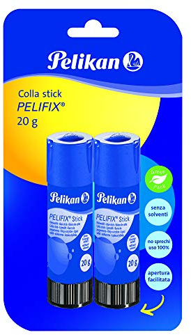 Pelikan Pelifix, Colla Stick 20g, Colla Trasparente, Senza Solventi, Lavabile, Sicura per i Bambini, per la Scuola, Lavoretti, Carta Cartoncino e Fotografie Confezione da 2 Pezzi