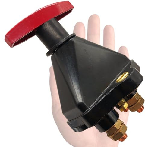 Ampper 12-48 V High Current Metal Battery Disconnect Switch, Battery Master Switch Isolator for Large Current Power Disconnect Cut Off (500 A, On/Off)