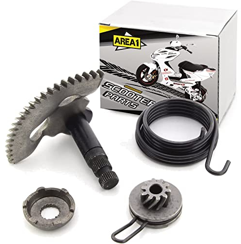 Area1 Kickstarter Reparatur-Set (Ritzel/Mitnehmer/Feder) 50ccm China 2 Takt Roller. Kompatibel mit Explorer Race GT50 Luxxon Rivero Mawi Tauris AGM (1E40QMB)