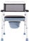 Ejoyous Commode with Seat Cover Cushion, Height Adjustable Portable Pierced Chair with Solid Aluminum Frame and Robust Toilet Chair Bedside Commodes for the Elderly and Disabled 70 * 58 * 20cm