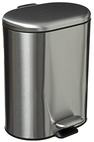 5five - Papelera metálica de Cierre Suave 6l siliflex Acero Inoxidable