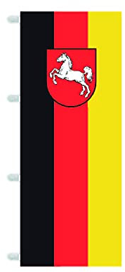 Mastfahne, Hissfahne, Flagge mit Ausleger Niedersachsen 300 x 120 cm