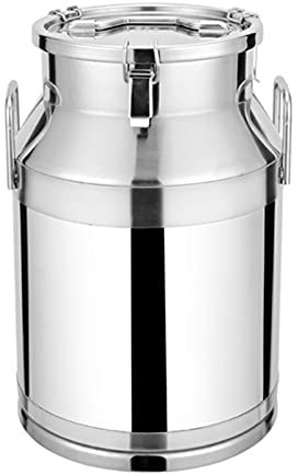 WSHA Hochleistungs-Milchkanne - 304 Edelstahl-Milchkrug Eimer Weineimer-Flasche mit unabhängigem eingebettetem Silikon-versiegeltem Deckel,50L(38x60cm)