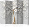 murando Raumteiler Foto Paravent Blumen Magnolien 225x172 cm beidseitig auf Vlies-Leinwand Bedruckt Trennwand Spanische Wand Sichtschutz Raumtrenner Design Orient Gold weiß b-B-0475-z-c